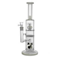 Splash Guard Glass Smoking Water Pipe with Heart Honeycomb (ES-GB-454)